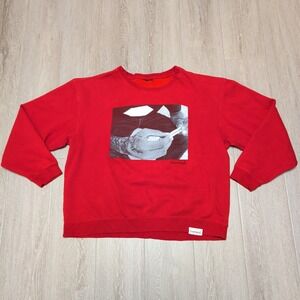 Vintage Y2K Diamond Supply Co Mens 2XL Red Crewneck Sweatshirt Rolling Diamonds